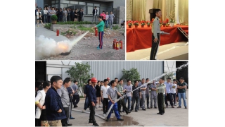 企業(yè)組織員工進(jìn)行消防演練